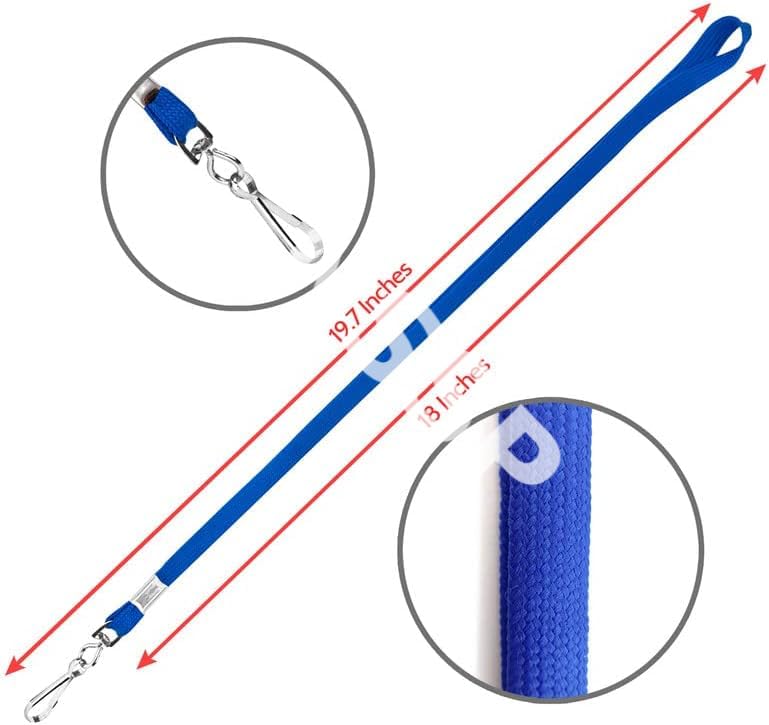 NSSP Tubeless Flat Lanyard ID Badge Lanyards with Swivel J-Hook for ID Name Tags and Badge Holders (Blue, Pack of 50) - Image 2