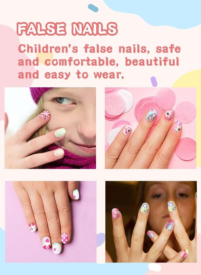 Wsimily 120Pcs Press on Nails for Kids, Wsimily Colorful Short Fake Nails for Children, Acrylic Full Cover False Nails, Fun and Safe Nail Art Kits for Girls with Jelly Nail Adhesives - Image 4