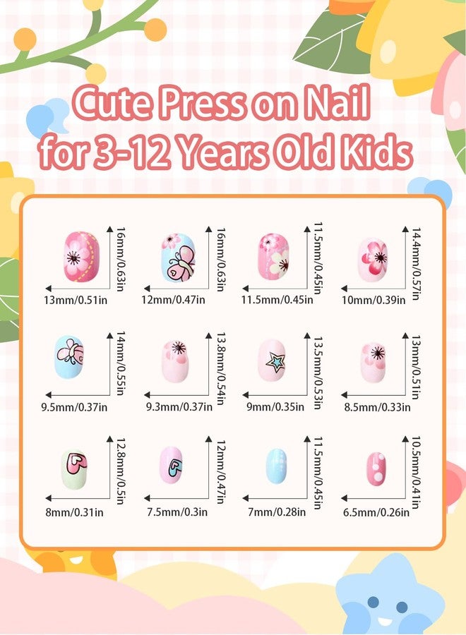 Wsimily 120Pcs Press on Nails for Kids, Wsimily Colorful Short Fake Nails for Children, Acrylic Full Cover False Nails, Fun and Safe Nail Art Kits for Girls with Jelly Nail Adhesives - Image 2