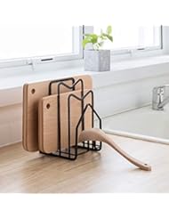 SUNFICON SUNIFCON Cutting Board Rack Chopping Board Organizer Stand Holder Kitchen Countertop Pots Pan Lids Rack - Image 1