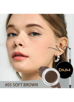 DNM evpct 2Pcs Eyebrow Gel Pomade Soft brown Shaping Kit with Dual-ended Brush Eyebrow Cream Styling Gel Kit Long Lasting Waterproof Eyebrow Paint Powder Pencil Tinting Kit pintura de cejas, SOFT BROWN  - Image 2