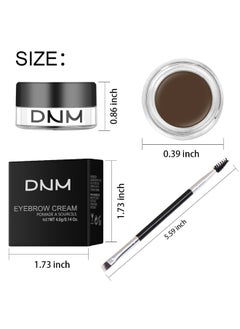 DNM evpct 2Pcs Eyebrow Gel Pomade Soft brown Shaping Kit with Dual-ended Brush Eyebrow Cream Styling Gel Kit Long Lasting Waterproof Eyebrow Paint Powder Pencil Tinting Kit pintura de cejas, SOFT BROWN  - Image 4