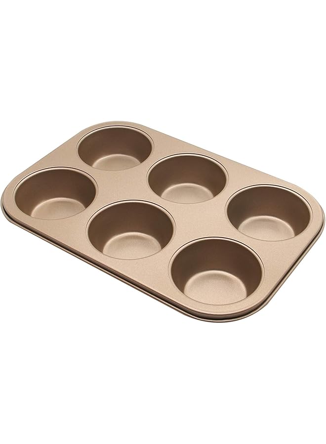 Loquat 6 Cup Baking Cake Mold Baking Pan Oven Non Stained With Champagne Gold - Image 1