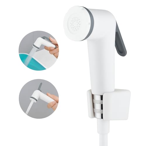 WOYO White ABS Health Faucet Set for Bathroom | Jet Spray with 1.2-Metre Ultra Flexible PVC Hose | Toilet Shower Spray, Bidet Use, and Bathroom Cleaning – Set of 1 (Style-6) - Image 2