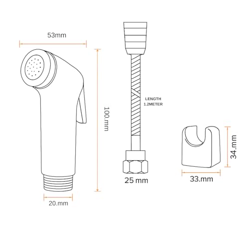 WOYO White ABS Health Faucet Set for Bathroom | Jet Spray with 1.2-Metre Ultra Flexible PVC Hose | Toilet Shower Spray, Bidet Use, and Bathroom Cleaning – Set of 1 (Style-6) - Image 4