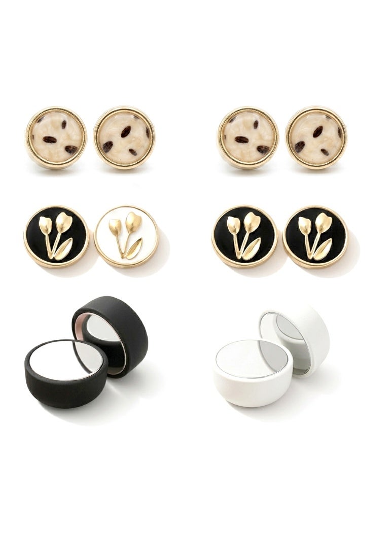 6 Pairs No-Snag Magnetic Hijab Pins Set – Multi-Design, Fabric-Safe Scarf Magnets - Image 1
