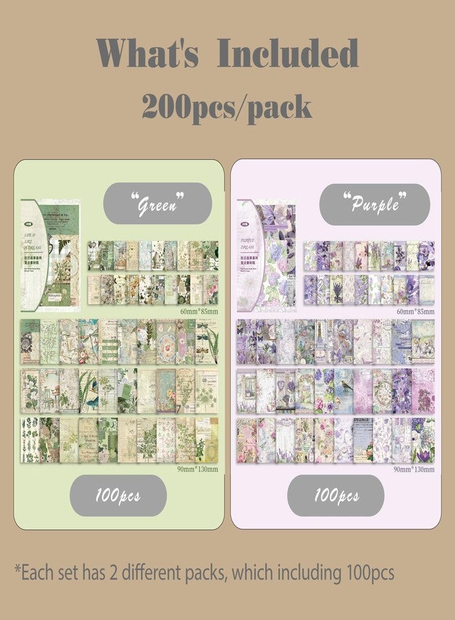 SIBLYMONA 200Pcs Deco Papers for Scrapbooking, Vintage Decoupage Paper Junk Journal Supplies Decor Wall Art Collage Album (SetB) - Image 2