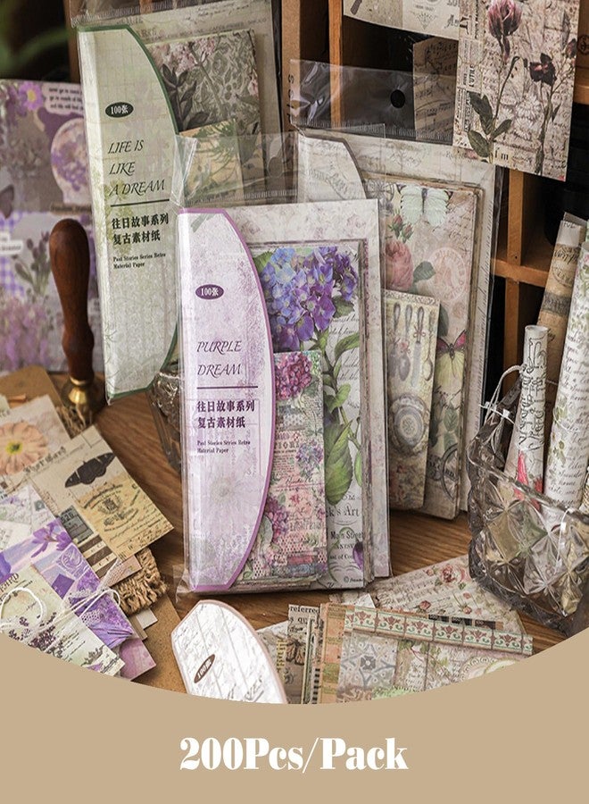 SIBLYMONA 200Pcs Deco Papers for Scrapbooking, Vintage Decoupage Paper Junk Journal Supplies Decor Wall Art Collage Album (SetB) - Image 4
