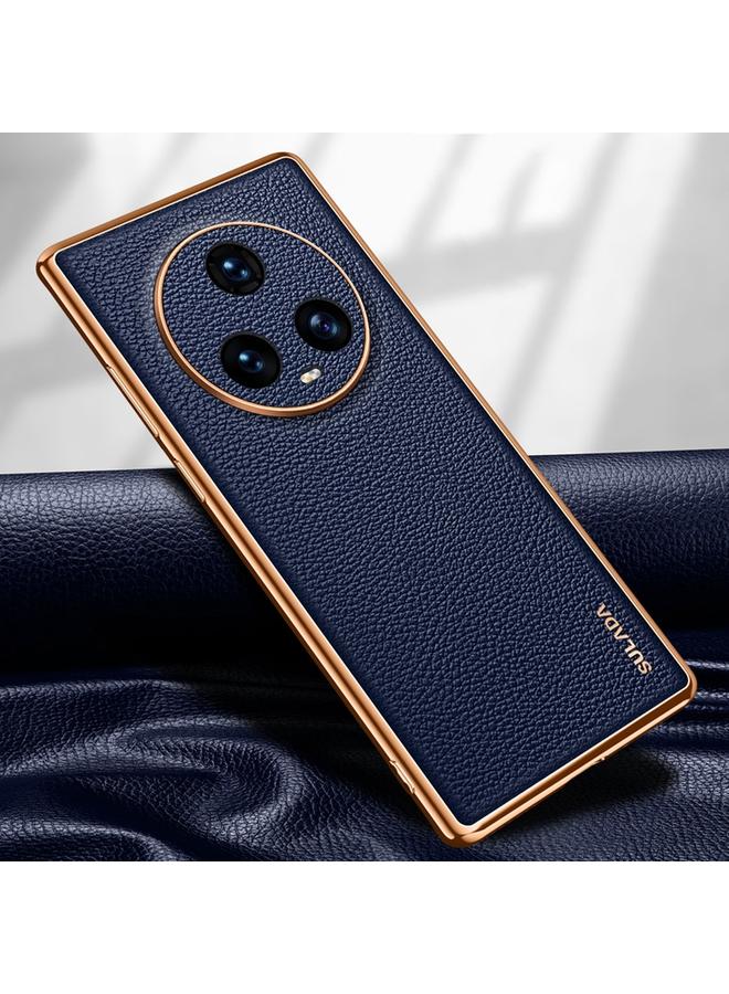 The Bros Case For Honor Magic5 TPU + Litchi Texture Leather Phone Case