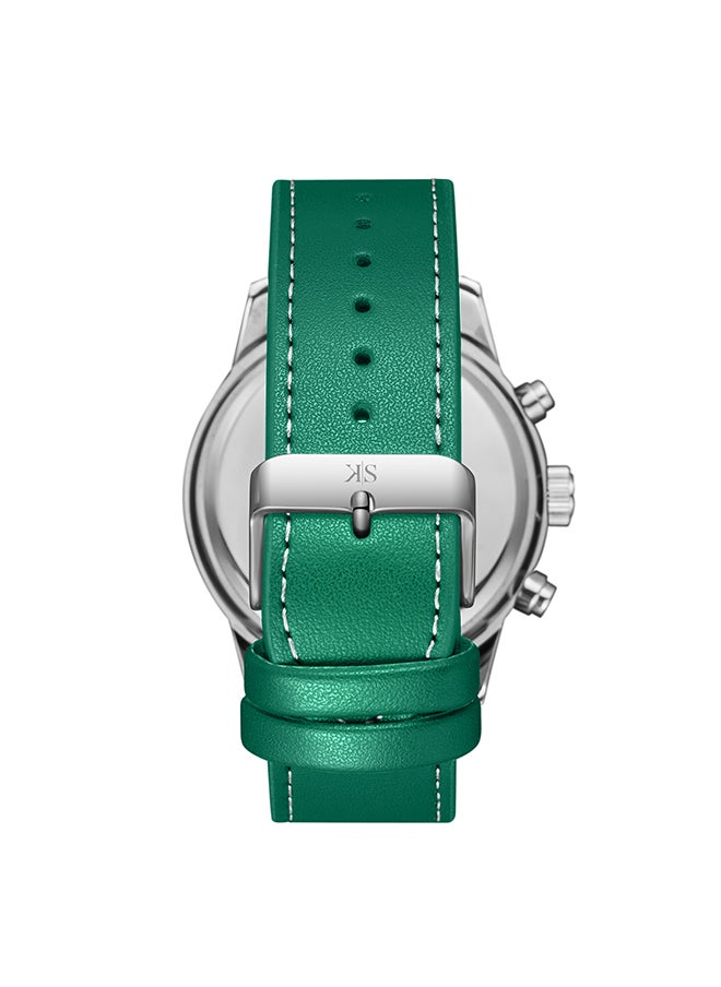 KENNETH SCOTT Men's Leather  Analog Watch K24121-SLHHG - 50 mm  - Image 2