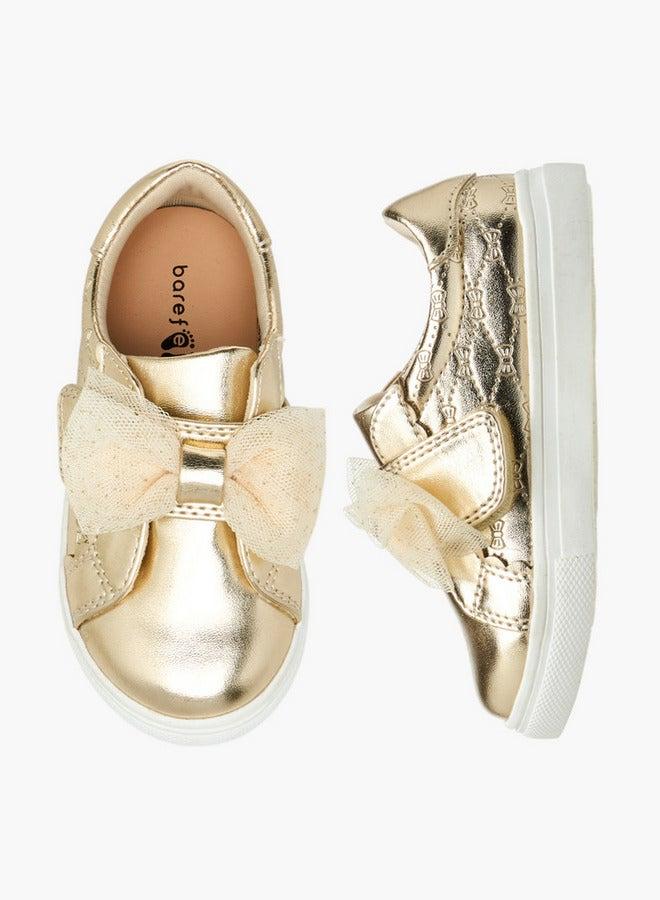 Barefeet Bow Accent Sneakers with Hook and Loop Closure - Image 3