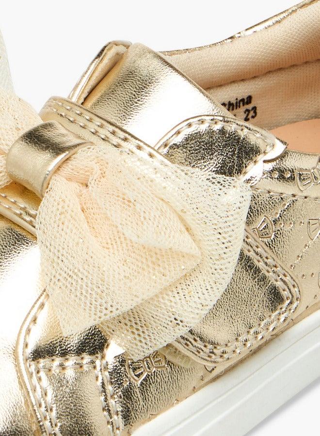 Barefeet Bow Accent Sneakers with Hook and Loop Closure - Image 4