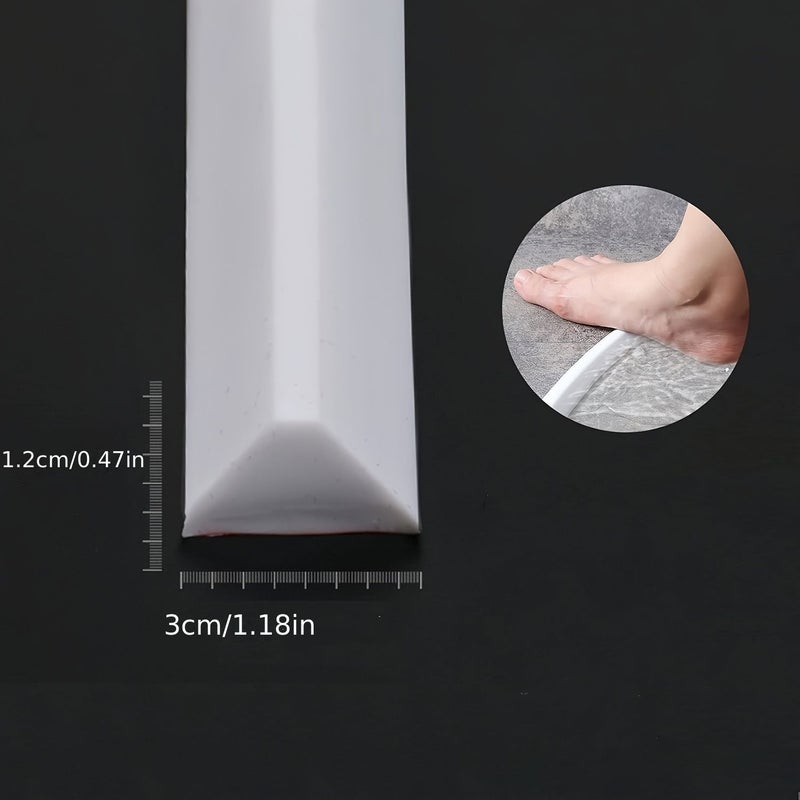 Grey Bathroom Floor Seal Strip 2M Foldable Shower Threshold Waterproof Barrier - Image 3