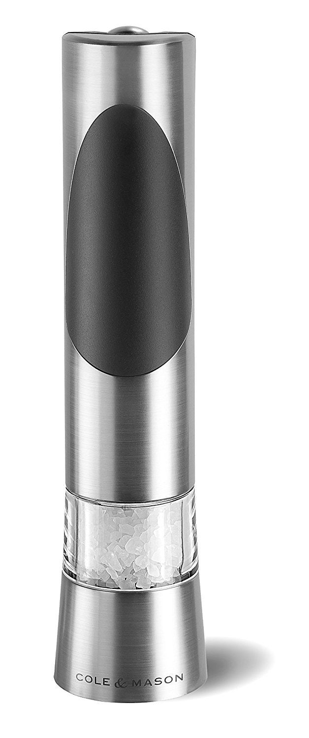 Cole & Mason Richmond Electronic Salt & Pepper Mill Gift Set - One-Button Electric Spice Grinder with Large Grinding Chamber - Requires 6 AAA Batteries - Hand Wash Kitchen Tool - Stainless Steel - Image 2