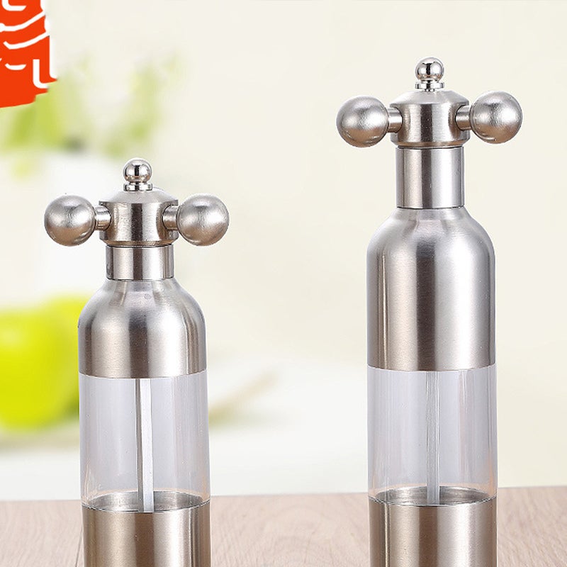Stainless Steel Pepper Manual Pepper Mill Hand Kitchen Tool - Size L - Image 4
