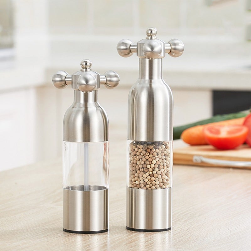 Stainless Steel Pepper Manual Pepper Mill Hand Kitchen Tool - Size L - Image 3
