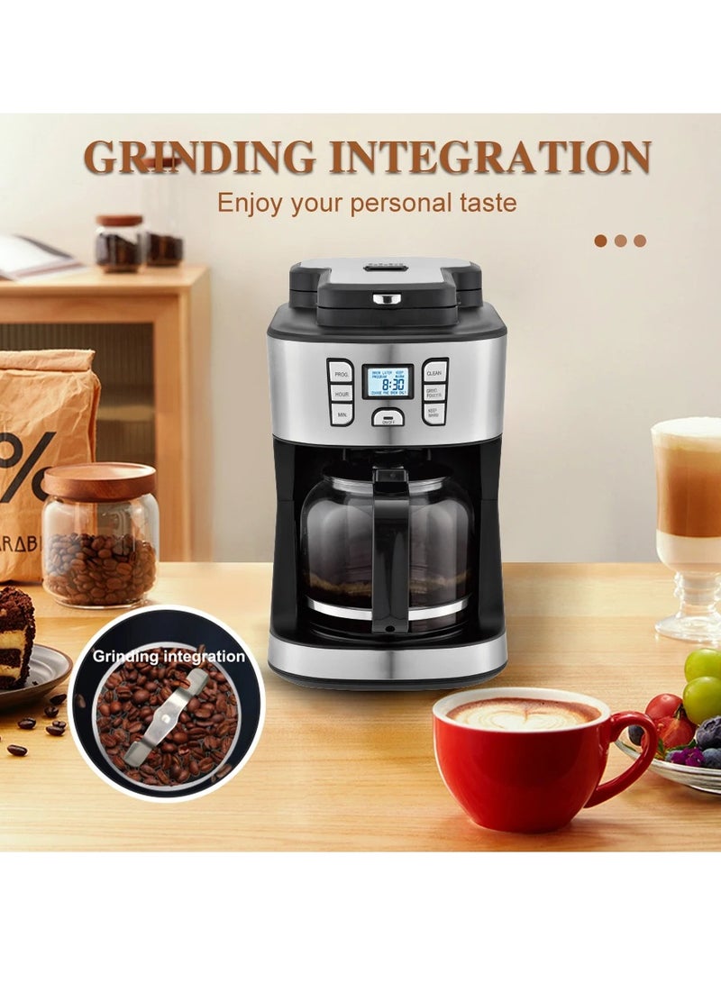 sokany Coffee Maker/Coffee Machine, 1086W, 15 Cup/1.8L Glass Carafe, 24 Hours Programmable with Drip Stop Mechanism, Lcd Display SK-506E Black - Image 2