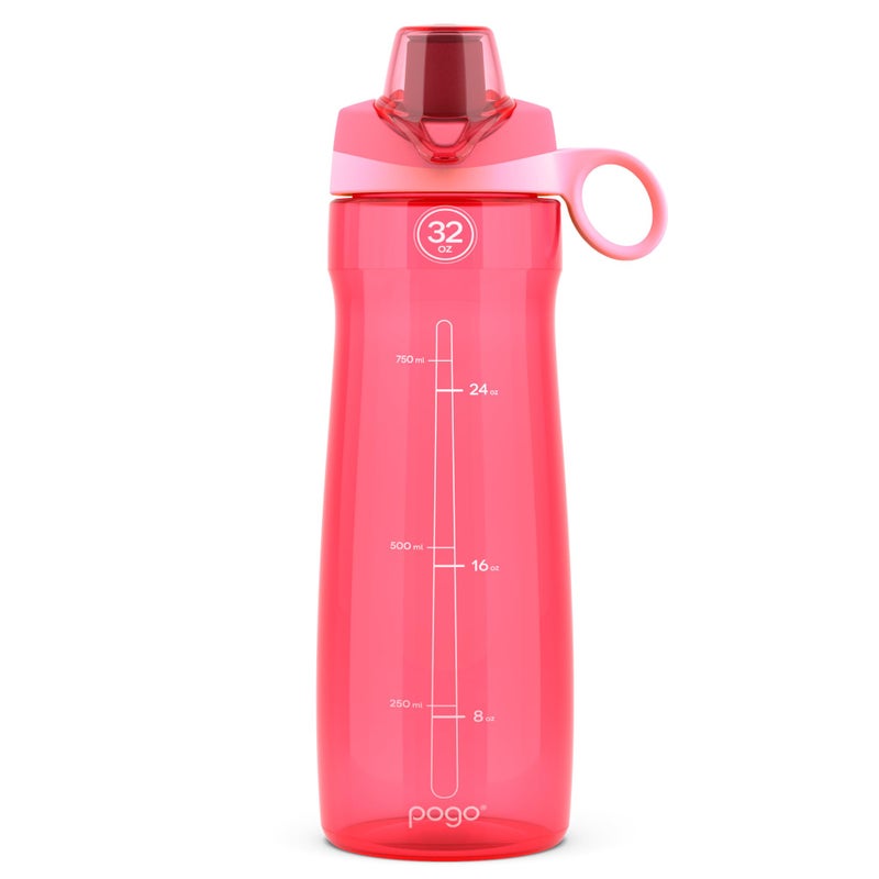 Pogo BPA-Free Tritan Plastic Water Bottle with Chug Lid, 32 Oz, Pink. - Image 1