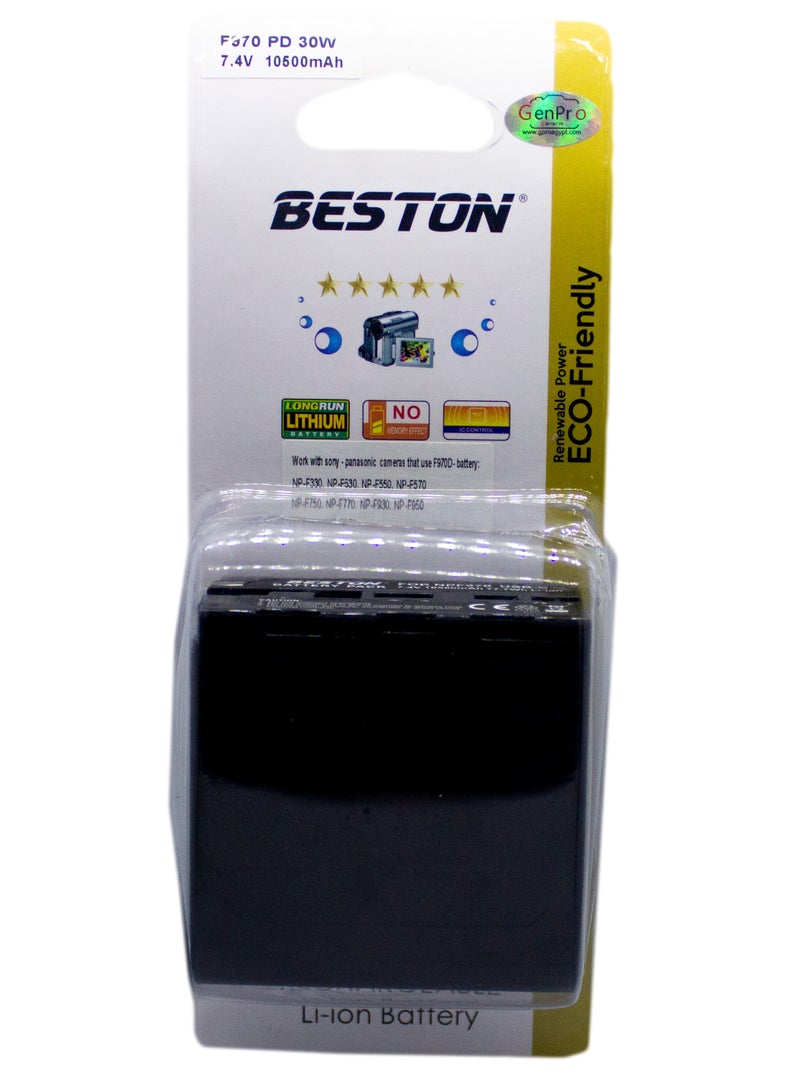 Beston NP-F970 PD 30W Rechargeable Digital Battery (10500mAh, 7.4V)