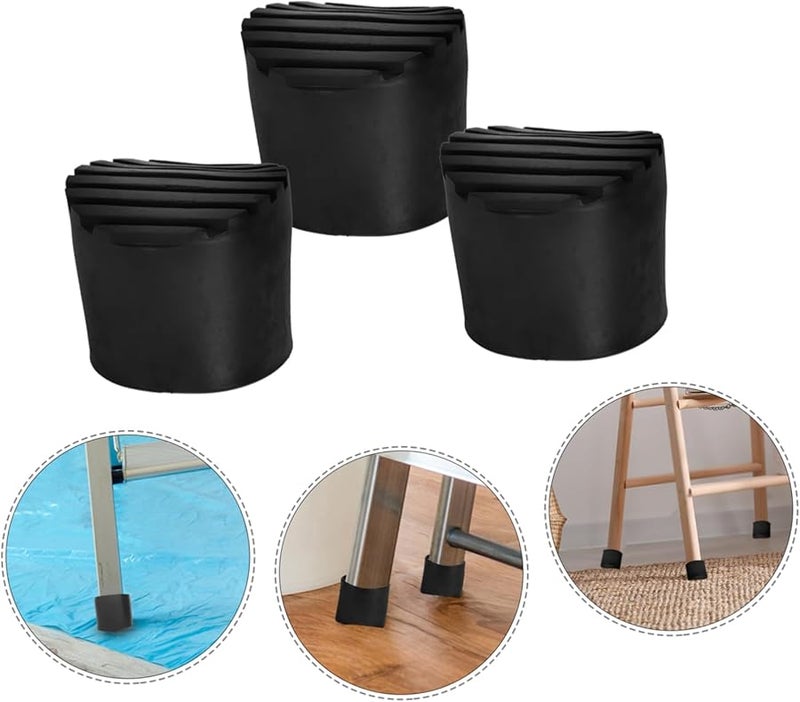 4 Pcs Non Slip Rubber Ladder Feet Pads Replacement Tips Wear Resistant Black - Image 5