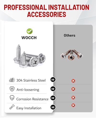 Wocch Front License Plate Frame for Jeep Wrangler JL JLU Gladiator JT 2018-2026 (for Plastic Bumper ONLY) Front Bumper License Plate Holder Mounting Bracket Cover Replace# 68293738AA CH1068167 - Image 2
