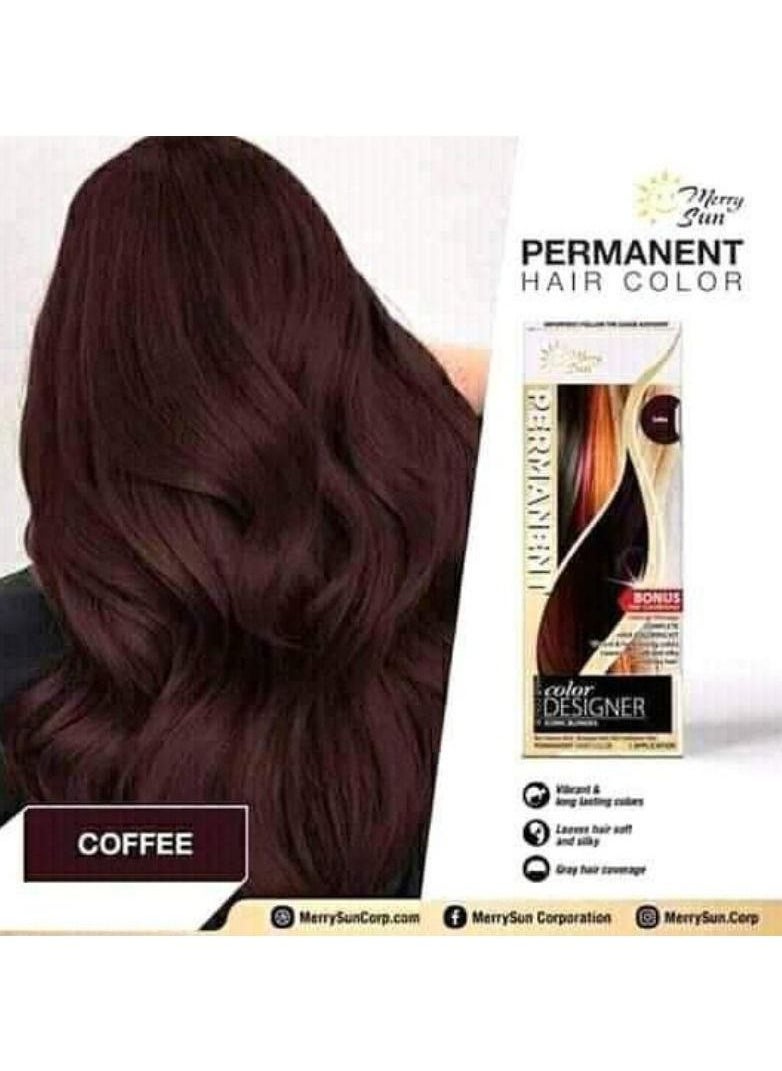 merry sun - Merry Sun Permanent Hair Coloring Kit, Coffee - Image 1