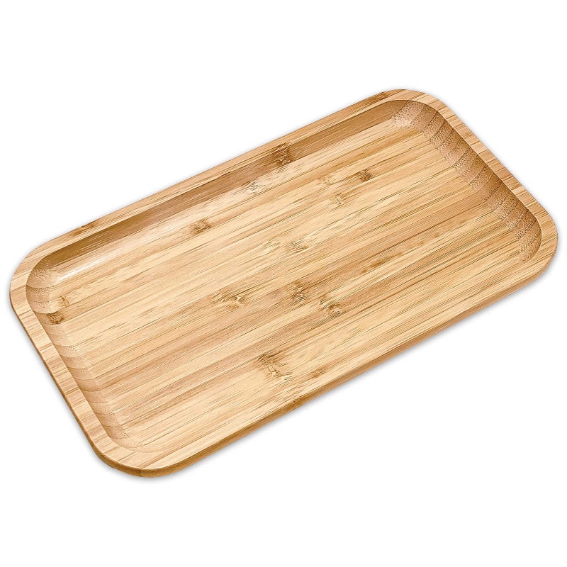 Bamboo Bam&Boo Bamboo Serving Tray Natural Minimalist Rectangular (11.3  x 6.2"" x 0.8"") Coffee  Tea  Food  Drinks  Storage  Decor for Home  Kitchen  Bathroom - Image 1