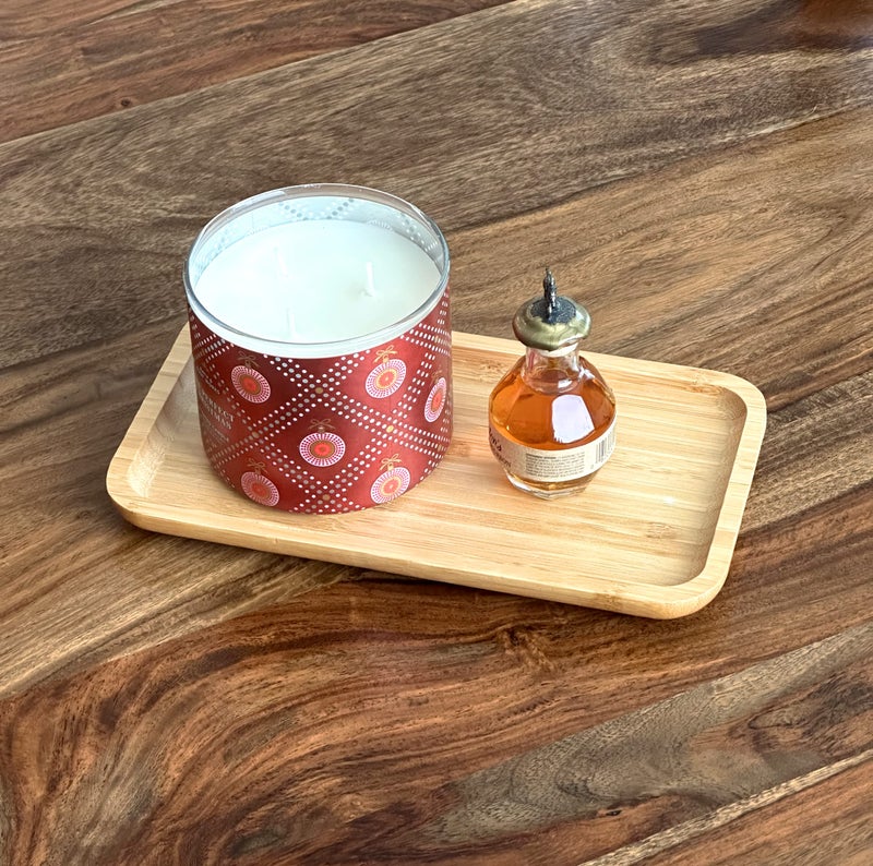 Bamboo Bam&Boo Bamboo Serving Tray Natural Minimalist Rectangular (11.3  x 6.2"" x 0.8"") Coffee  Tea  Food  Drinks  Storage  Decor for Home  Kitchen  Bathroom - Image 4