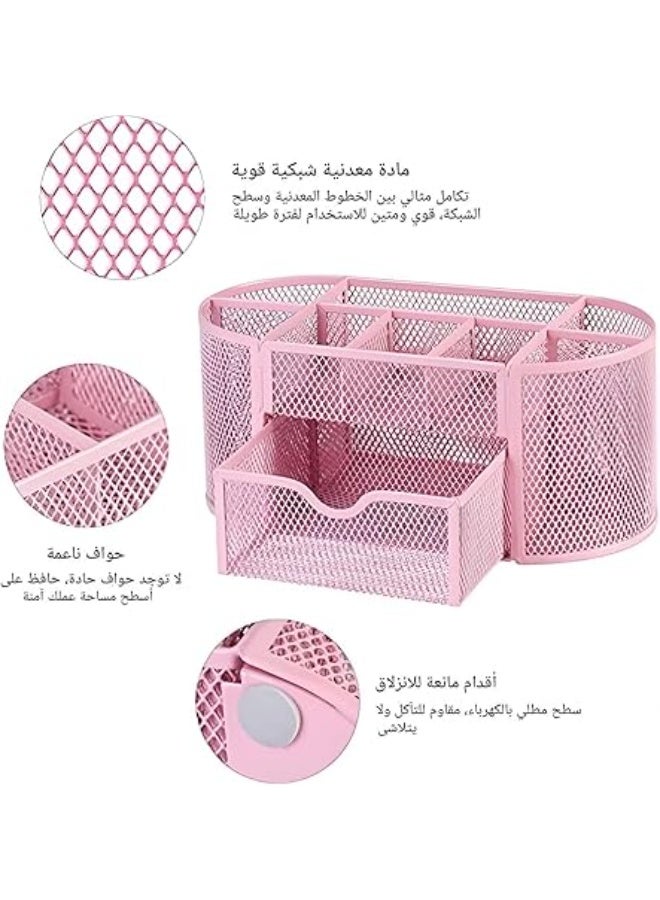 منظم مكتب متعدد الاستخدامات مع حجرات وأدراج متعددة - حل تخزين مكتبي متكامل للوازم المكتبية والمستندات والقرطاسية والملحقات - تصميم متين وموفر للمساحة للمنزل ومساحات العمل المهنية - Image 2