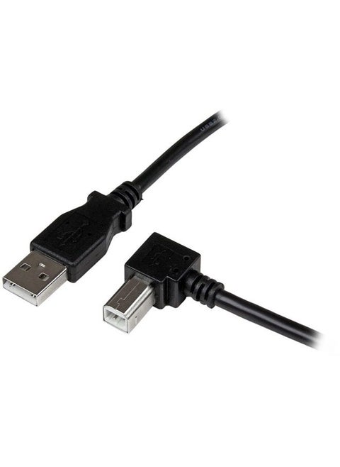 1m USB 2.0 A to Right Angle B Cable Cord - 1 m USB Printer Cable - Right Angle USB B Cable - 1x USB A (M), 1x USB B (M) (USBAB1MR)