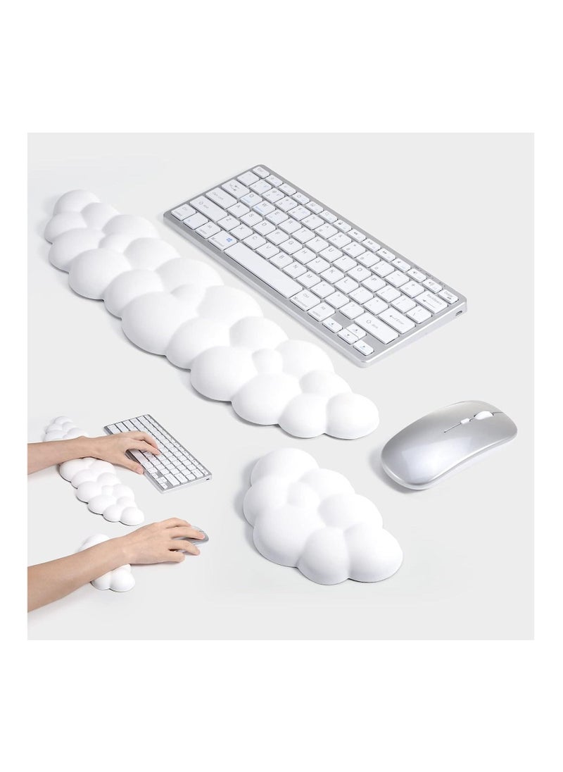 Generic - Keyboard Wrist Rest Set Cute Cloud Shape Wrist Rest Support for Mouse Keyboard Computer Elbow Pad Arm Rest Mouse Wrist Cushion, Ergonomic Design for Typing Comfortably (Keyboard not Included) - Image 1