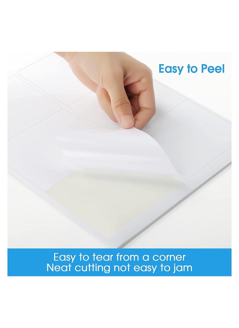 3-1/3x4 Shipping Address Labels ,for Inkjet or Laser Printer, 6 Up Sticker Labels Paper, Matte White Paper Sheets, Strong Adhesive, Dries Quickly, Holds Ink Well, 600 Lables