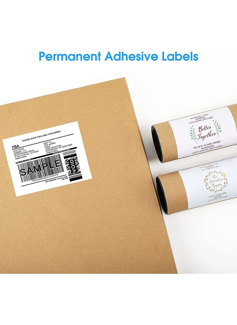 3-1/3x4 Shipping Address Labels ,for Inkjet or Laser Printer, 6 Up Sticker Labels Paper, Matte White Paper Sheets, Strong Adhesive, Dries Quickly, Holds Ink Well, 600 Lables