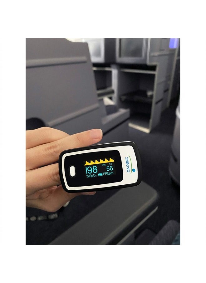 Innovo - Deluxe iP900AP Fingertip Pulse Oximeter with Plethysmograph and Perfusion Index (Off-White with Black) - Image 1