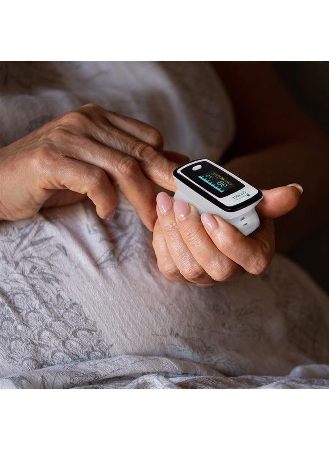 Innovo - Deluxe iP900AP Fingertip Pulse Oximeter with Plethysmograph and Perfusion Index (Off-White with Black) - Image 1