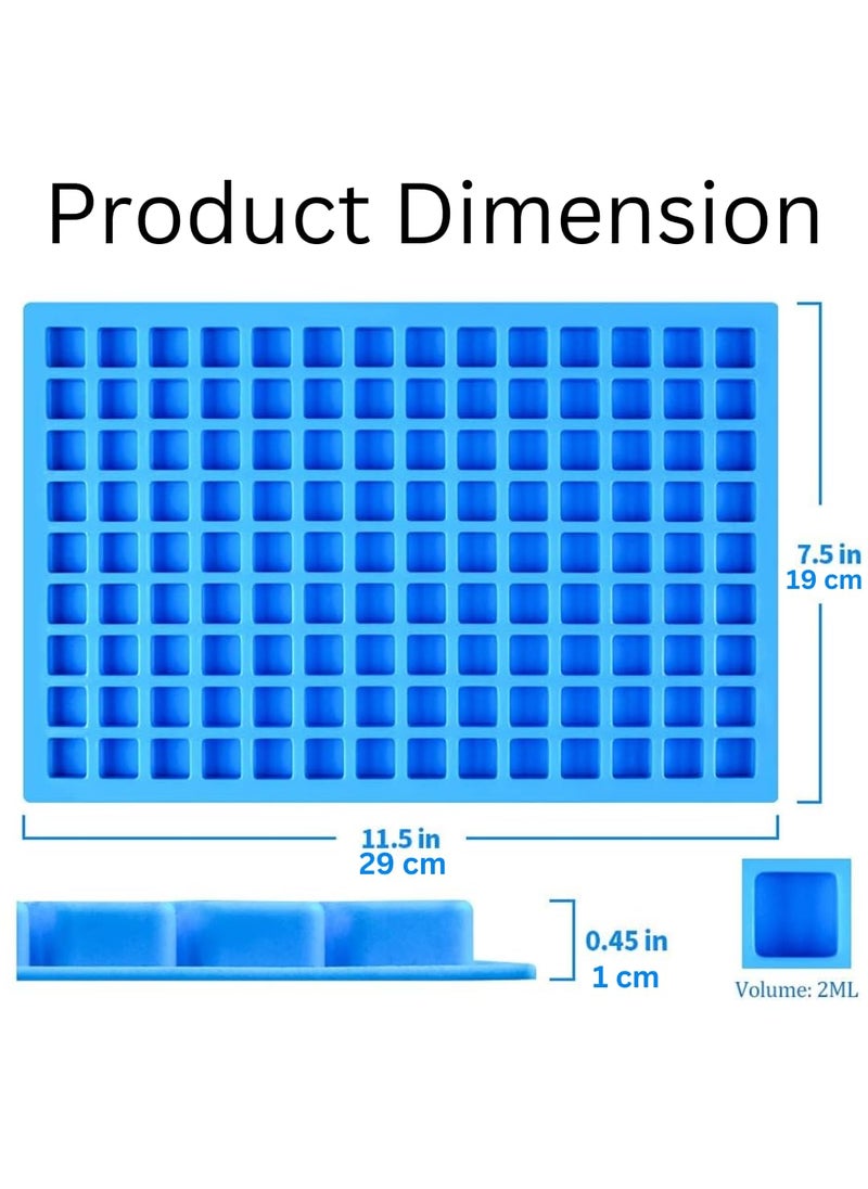 LEGACYCART LEGACYCART 126 Cavity Mini Square Silicone Mould for Candy Chocolate Gummy Caramel Ganache Ice Cubes Jelly Truffles Pralines Marshmallow Sour Chewable Candy Cake Decor  - Image 2