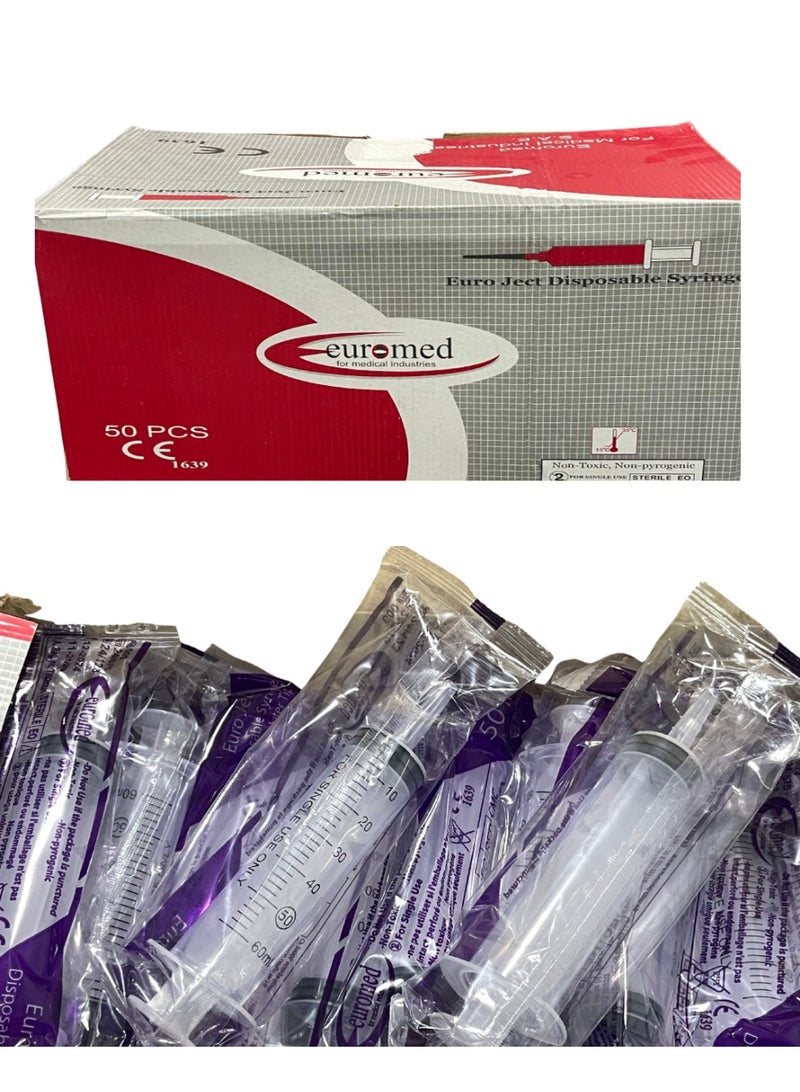 يورو سرنجات طبية يوروميد 50-60 مل - 50 حبة