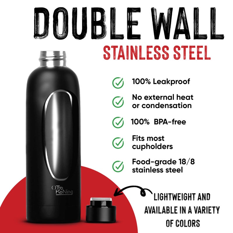 OTTO KONING Water Bottle 500ml Insulated Stainless Steel Flask - Image 5