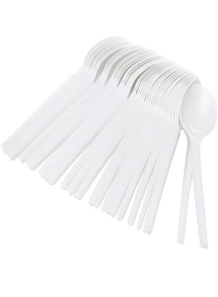 Hotpack 50-Piece Disposable Dessert Spoon Set - Image 1