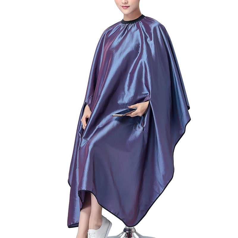 OLizee Hair Cut Hairdressing Cape Cloth Apron Stretch Out Hand Waterproof Salon Barber Gown 57 x 63 Purple