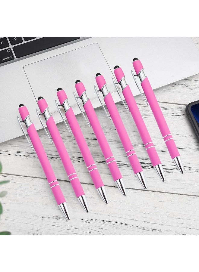 PASISIBICK - 12 Pieces Pink Ballpoint Pen With Stylus Tip, 2 In 1 Stylus Stylish Pen, Premium Metal Stylus Pen For Touch Screens, Black Ink, 1.0 Mm Medium Point(12 Pcs Pink) - Image 1
