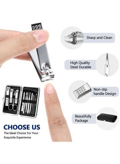Geosar 12 Sets Manicure Set Nail Clippers Set Pedicure Kit 12 in 1 Stainless Steel Professional Grooming Kits Nail Care Tools with Travel Case for Men Women(Classic Style)  - Image 4