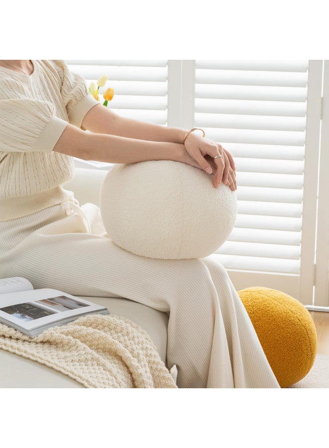 Gerlisay 11.8 inch Ball Pillow Nordic Round Throw Pillows Boucle Ball Pillow Sphere Shaped Pillow Round Decorative Pillow for Couch, Sofa, Bedroom (Khaki, 11.8 inch) - Image 4