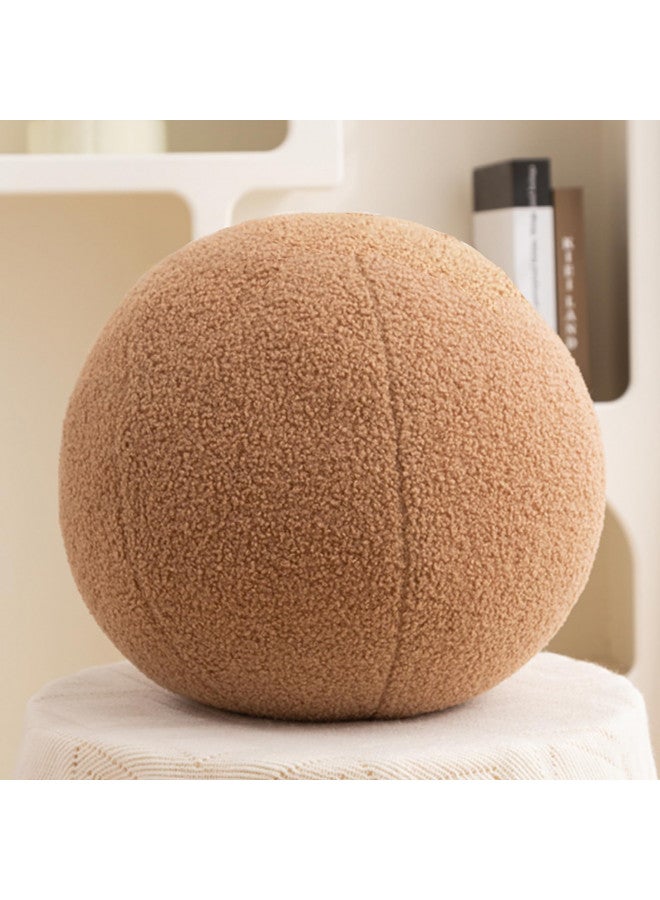 Gerlisay 11.8 inch Ball Pillow Nordic Round Throw Pillows Boucle Ball Pillow Sphere Shaped Pillow Round Decorative Pillow for Couch, Sofa, Bedroom (Khaki, 11.8 inch) - Image 1