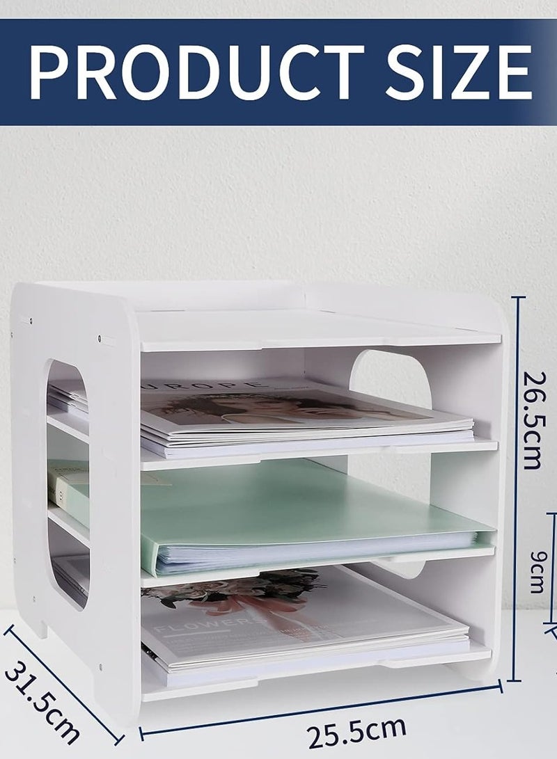 TPGP Letter Tray Paper Organizer - Desk Tidy Organizer File Document Holder A4 Paper Filing Trays for Home, Office, School (4 Tier) - Image 3