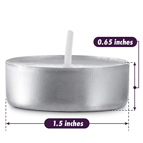 MontoPack Unscented Tea Light Candles 100 Pack | 4 hours, White, Smokeless, Dripless Small Votive Paraffin Tealights | Long-Lasting for Home, Shabbat, Weddings, Events, Emergencies | Mini Candles Bulk - Image 5