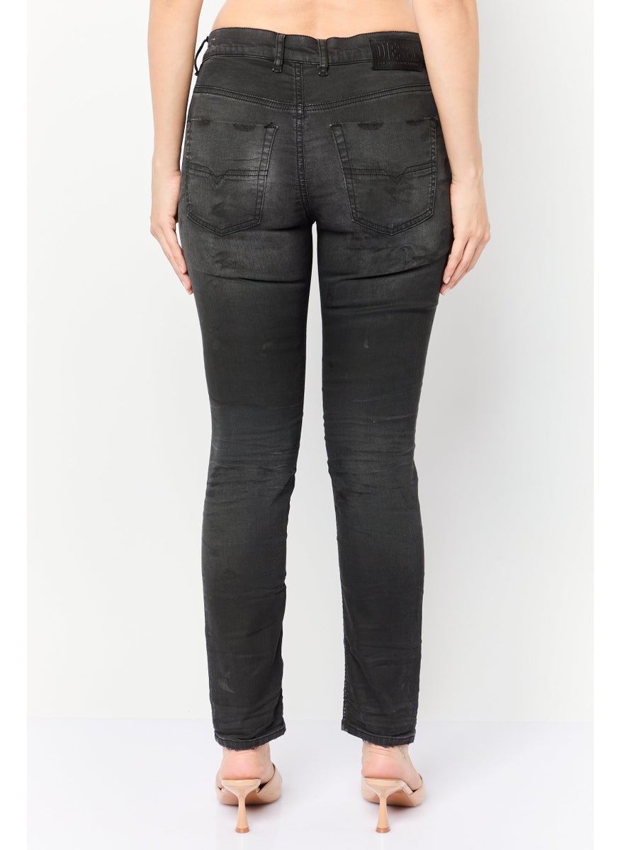 DIESEL - Women Boyfriend Fit Ripped Denim Jeans, Black - Image 1
