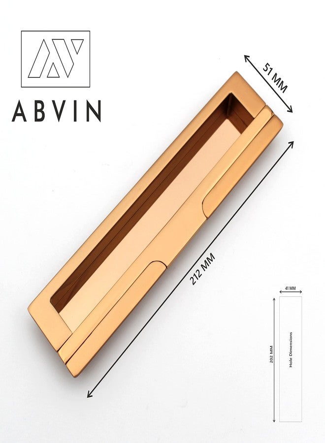 ABVIN مقبض باب منزلق مخفي من النحاس من ABVIN ومقابض أدراج، مقبض باب ومقبض سحب باب مخفي، مقابض لخزائن الملابس المنزلقة (قطعة واحدة) (8.4 بوصة) - Image 2