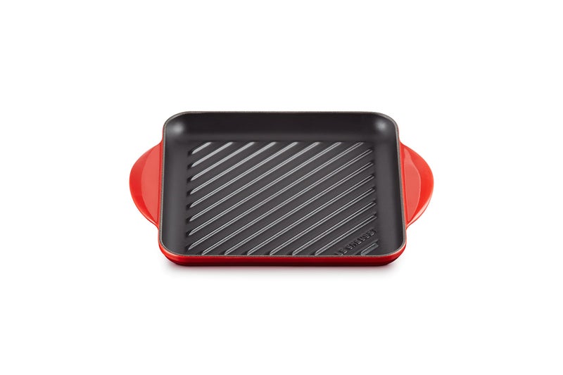 Le Creuset Le Creuset Enameled Cast Iron Signature Square Skillet Grill 95 Cerise 