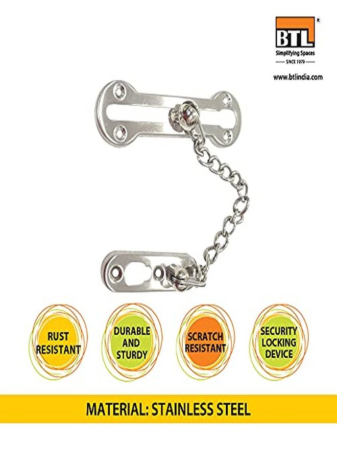 BTL Security Door Chain Lock, Stainless Steel Door Bolt Lock (BDF-SC-1) - Image 2